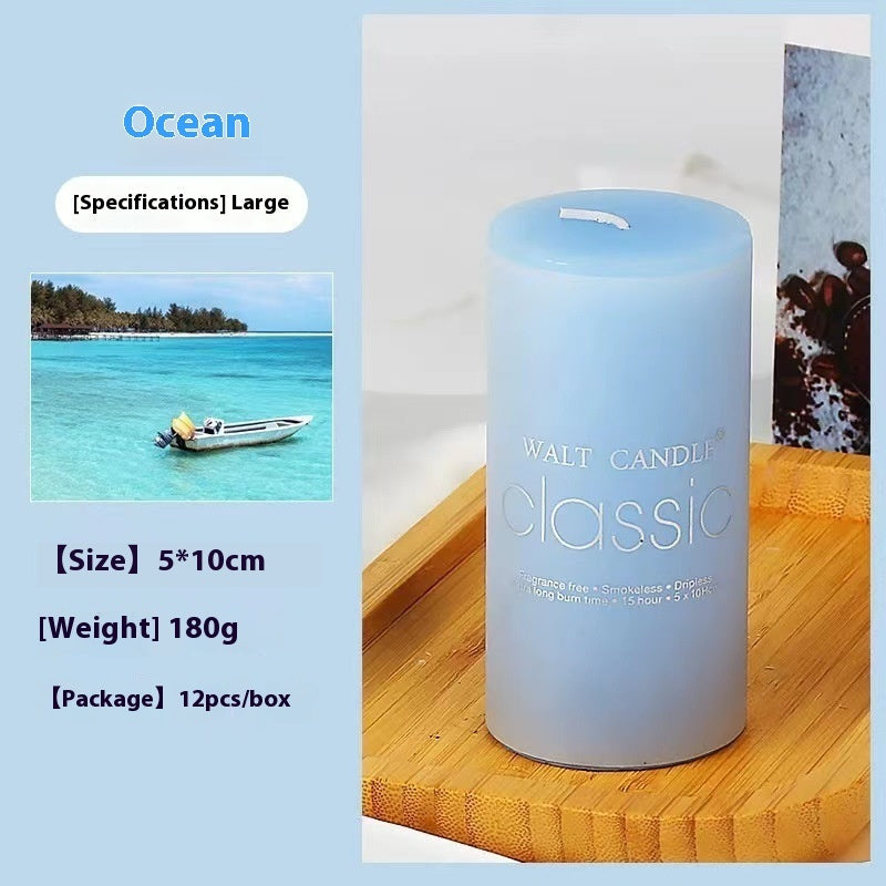 Cylindrical Aromatherapy Scented Candle Smokeless Colorful Pillar Candle for Home Decor