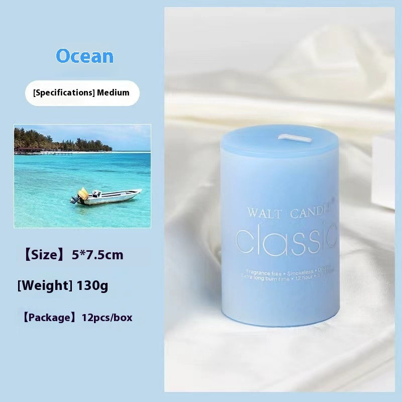 Cylindrical Aromatherapy Scented Candle Smokeless Colorful Pillar Candle for Home Decor