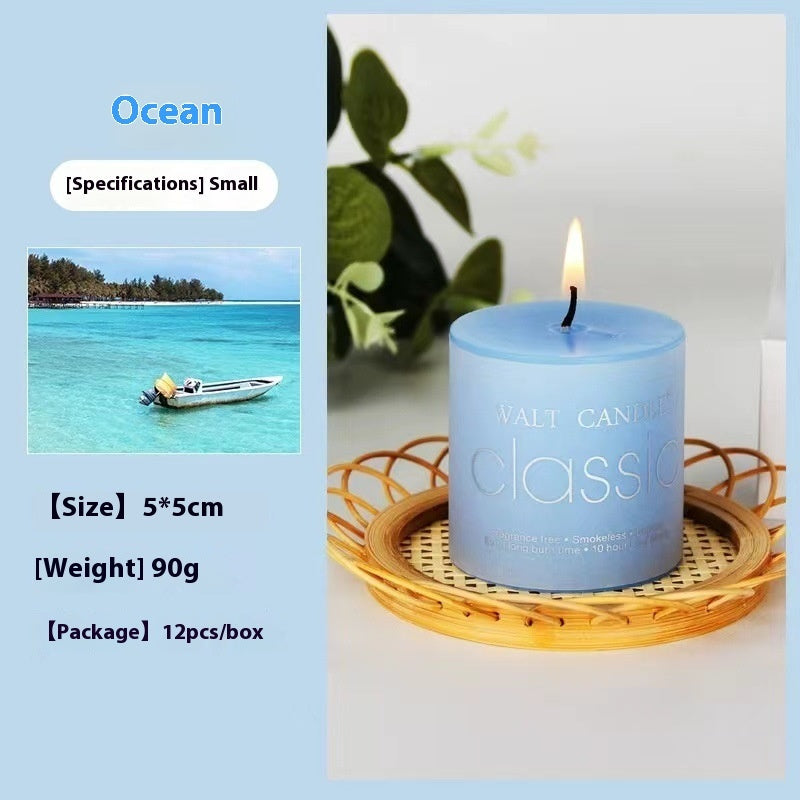 Cylindrical Aromatherapy Scented Candle Smokeless Colorful Pillar Candle for Home Decor