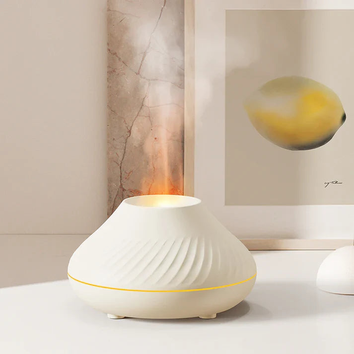 RGB 130ML Flame Aroma Diffuser Ultrasonic Humidifier with LED Flame Effect