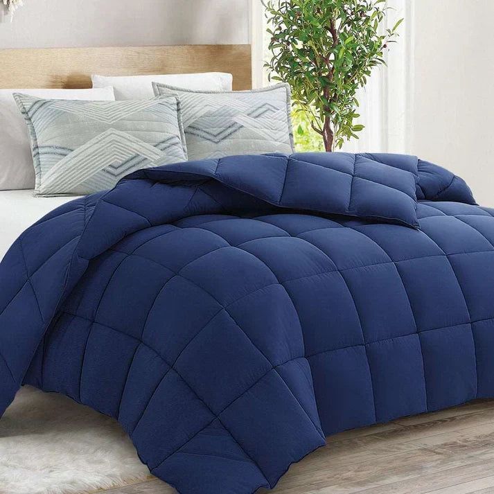 Navy Blue Twin/Twin XL Size down Alternative Comforter, Soft and Comfortable Luxury Duvet