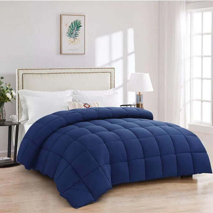 Navy Blue Twin/Twin XL Size down Alternative Comforter, Soft and Comfortable Luxury Duvet