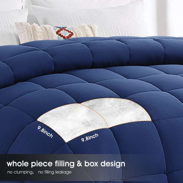 Navy Blue Twin/Twin XL Size down Alternative Comforter, Soft and Comfortable Luxury Duvet