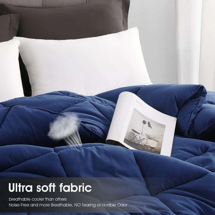 Navy Blue Twin/Twin XL Size down Alternative Comforter, Soft and Comfortable Luxury Duvet