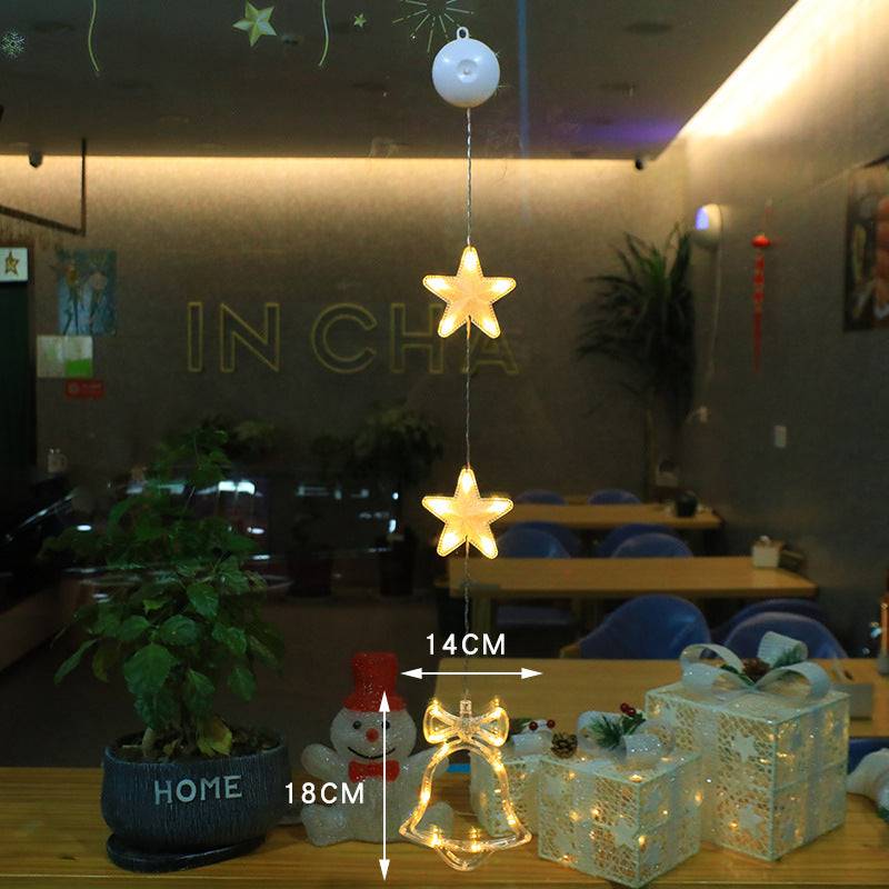Christmas LED Window Lights 3pcs Star Hanging Lamp Ornaments for Home Decoration