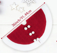 Christmas Tree Skirt White Pompon Knitted Bottom Apron Shawl