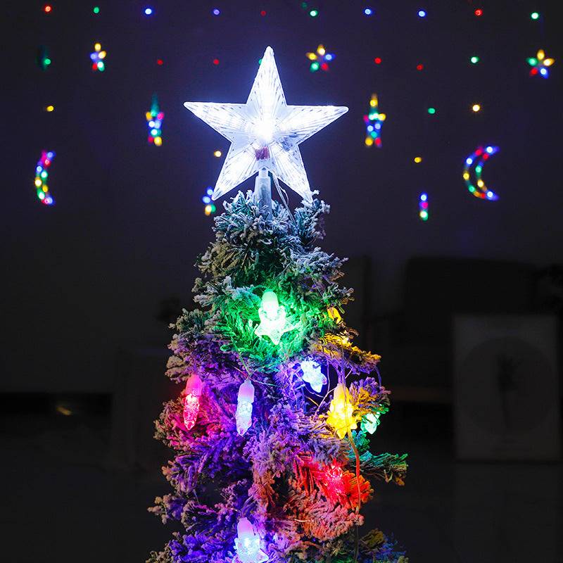 Christmas Tree Top Star LED Light Colourful Glowing Star for Home Bedroom Party LED Lamp Decoration
