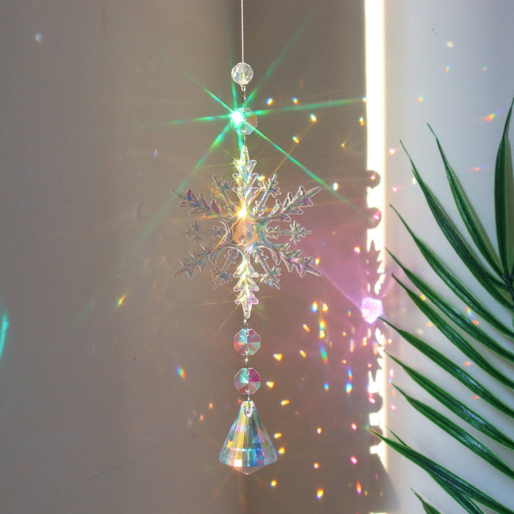 Christmas Snowflake Crystal Sun Catcher Multi-Color Home Decorations Ornament