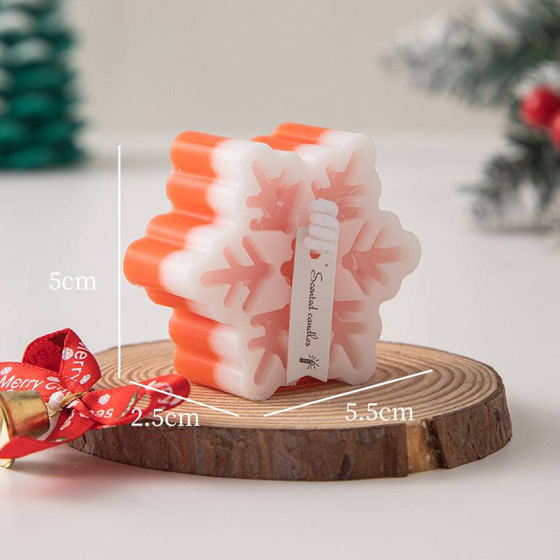 Handmade Snowflake Candles Aromatherapy Scented Christmas Decorations Candle
