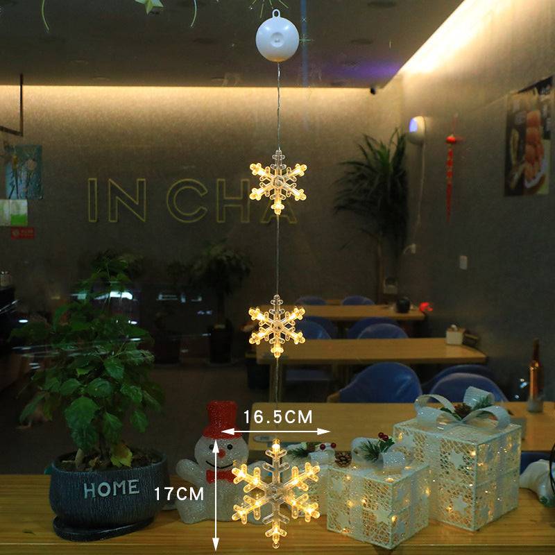 Christmas LED Window Lights 3pcs Star Hanging Lamp Ornaments for Home Decoration
