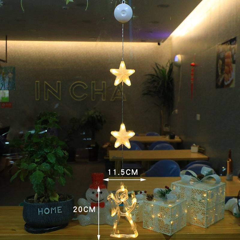 Christmas LED Window Lights 3pcs Star Hanging Lamp Ornaments for Home Decoration