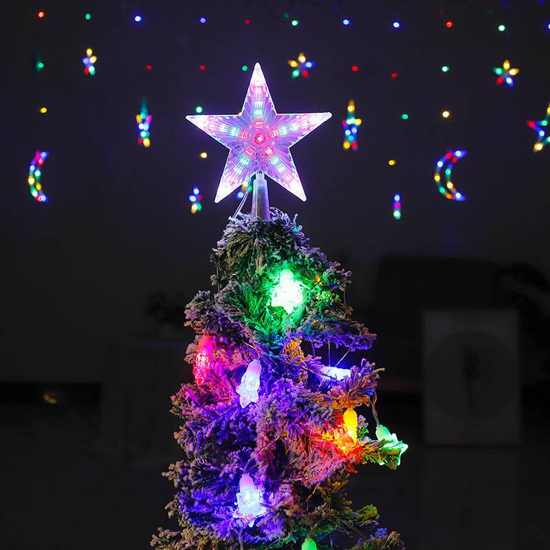 Christmas Tree Top Star LED Light Colourful Glowing Star for Home Bedroom Party LED Lamp Decoration