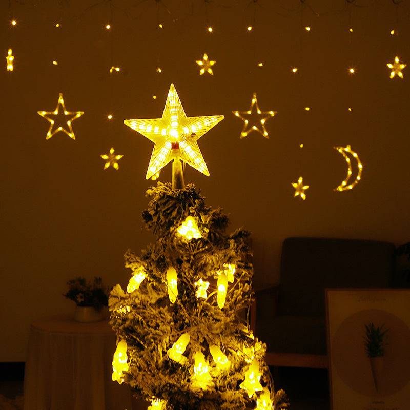 Christmas Tree Top Star LED Light Colourful Glowing Star for Home Bedroom Party LED Lamp Decoration