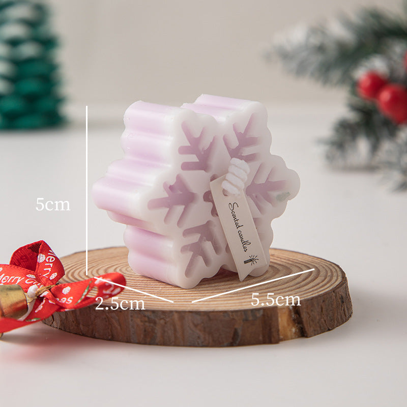 Handmade Snowflake Candles Aromatherapy Scented Christmas Decorations Candle