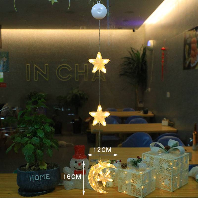 Christmas LED Window Lights 3pcs Star Hanging Lamp Ornaments for Home Decoration