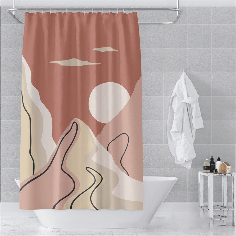 Morandi Abstract Shower Curtain Soft Art Design 17 Colors 5 Sizes