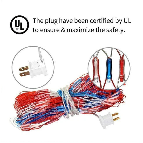 USA LED Flag For Decoration 420 LED String Waterproof Light