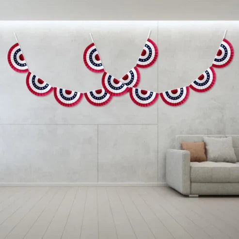 Circle Stripe Garlands Independence Day Party Flag Decoration Banners
