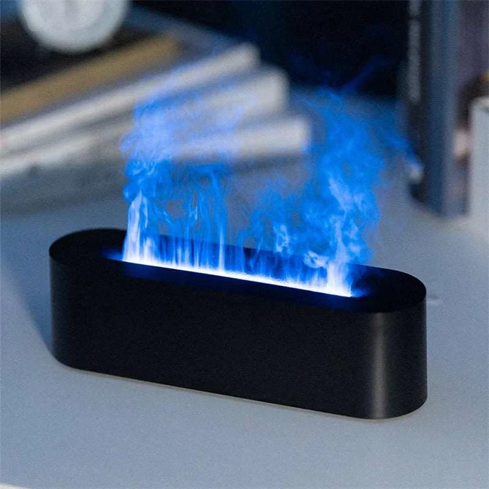 Volcano Fire Flame Air Humidifier Portable Cool Mist Fogger LED Oil Lamp