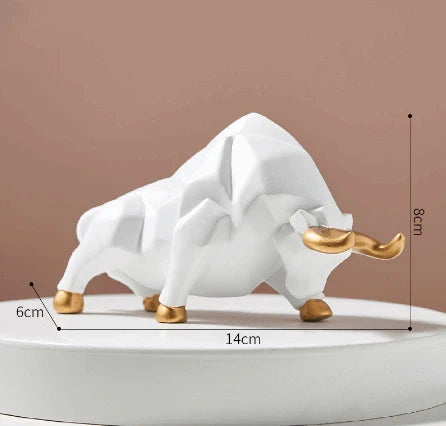 Abstract Bull Sculpture Resin Wolf Figurine Wildlife Ornaments