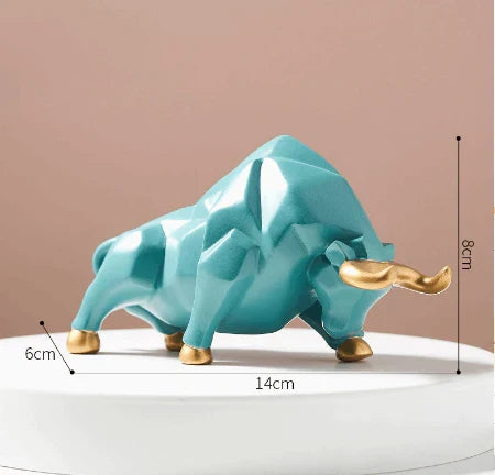 Abstract Bull Sculpture Resin Wolf Figurine Wildlife Ornaments
