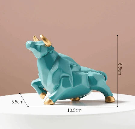 Abstract Bull Sculpture Resin Wolf Figurine Wildlife Ornaments