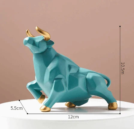 Abstract Bull Sculpture Resin Wolf Figurine Wildlife Ornaments