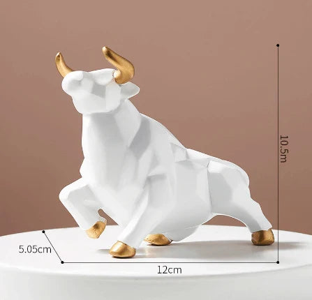 Abstract Bull Sculpture Resin Wolf Figurine Wildlife Ornaments
