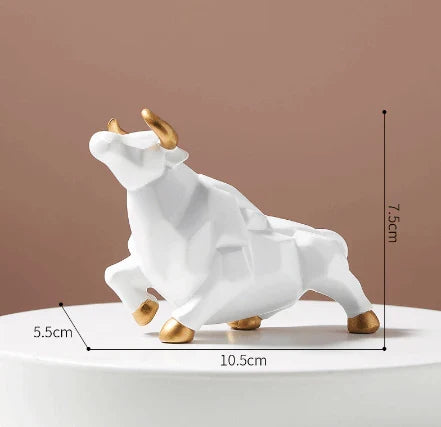Abstract Bull Sculpture Resin Wolf Figurine Wildlife Ornaments