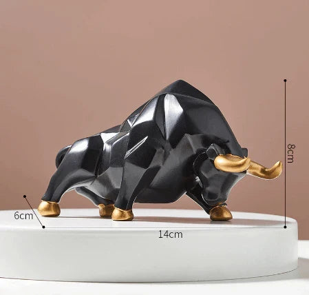 Abstract Bull Sculpture Resin Wolf Figurine Wildlife Ornaments
