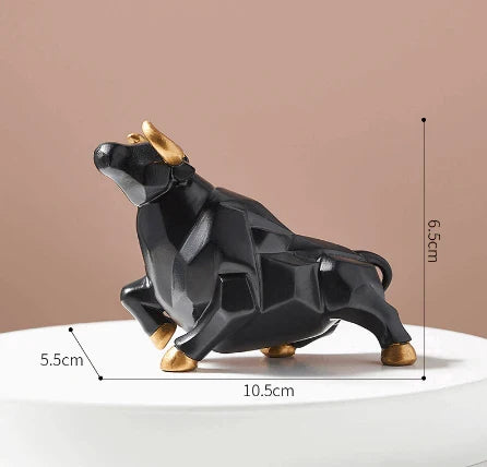 Abstract Bull Sculpture Resin Wolf Figurine Wildlife Ornaments