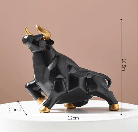Abstract Bull Sculpture Resin Wolf Figurine Wildlife Ornaments