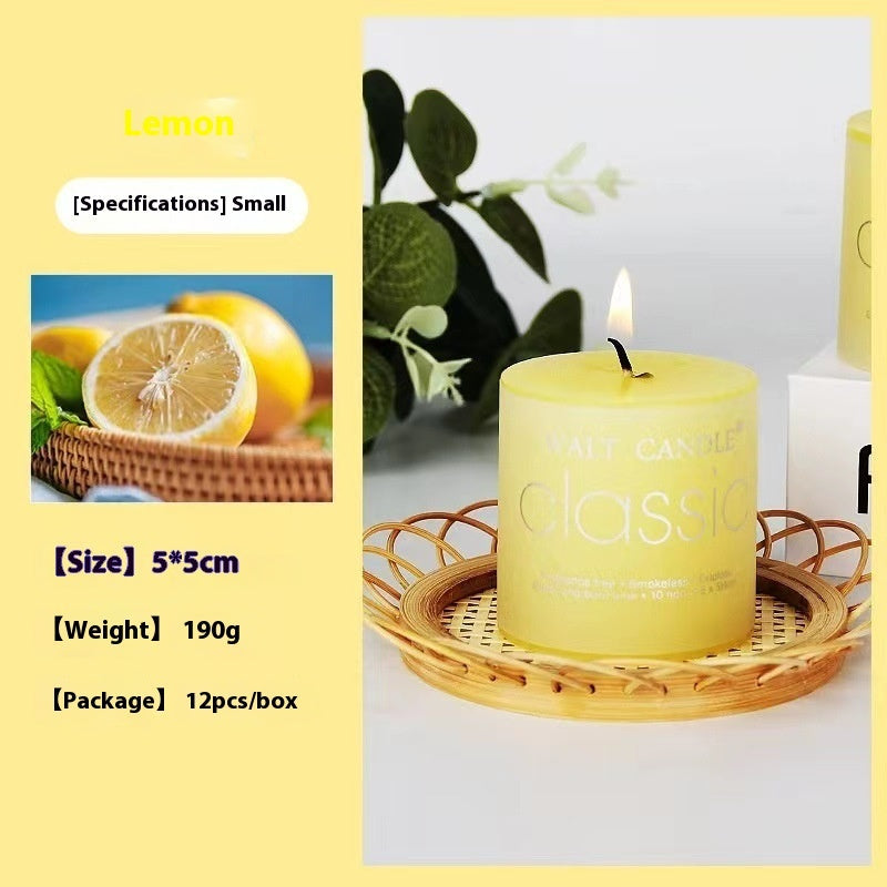 Cylindrical Aromatherapy Scented Candle Smokeless Colorful Pillar Candle for Home Decor