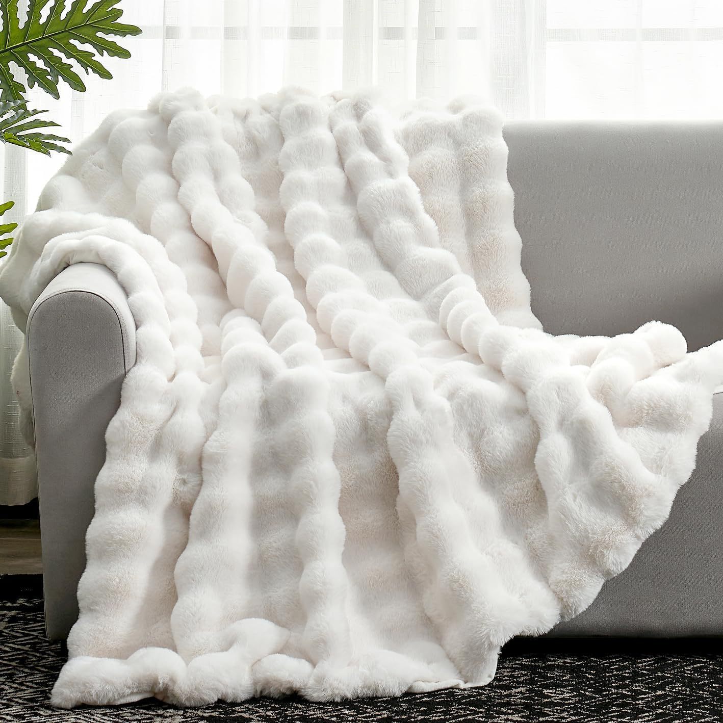 Splendas Tie Dye Throw Blanket Soft Faux Fur Cozy Blanket for Bed & Sofa