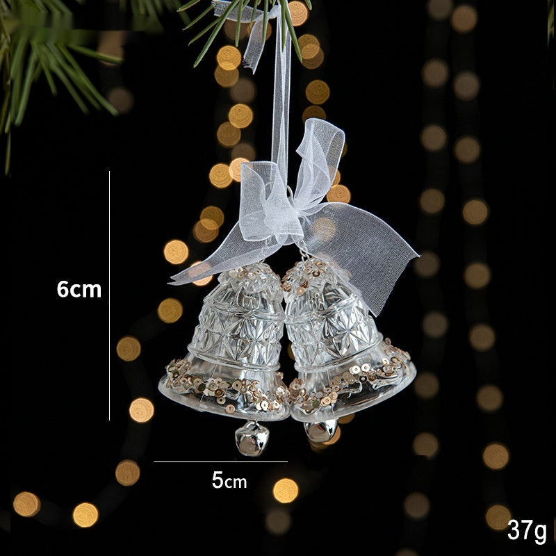 Transparent Christmas Decor Sequins Acrylic Pendant Elegant Hanging Ornaments