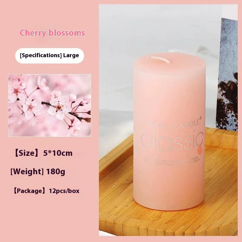 Cylindrical Aromatherapy Scented Candle Smokeless Colorful Pillar Candle for Home Decor