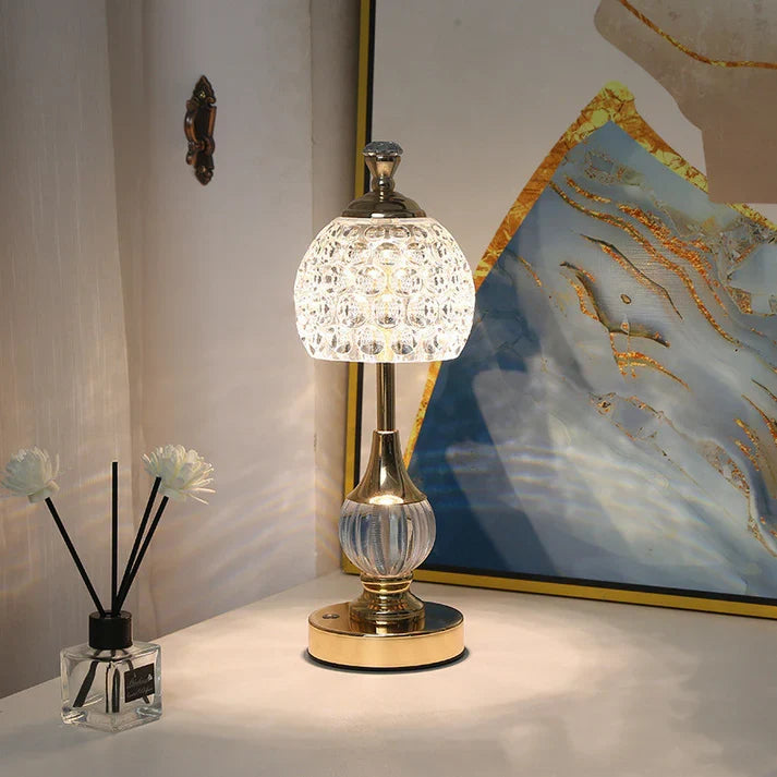 Acrylic Alloy Touch Crystal Table Lamp Mushroom Household Appliances For Decoration