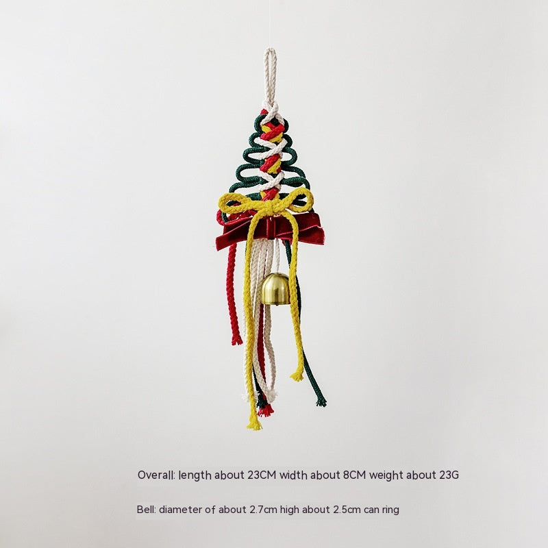 1pc Colorful Jute Twine Bell & Christmas Bow Decoration Knot DIY Xmas Ornament
