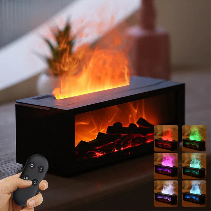 3D Flame Fireplace  Aromatherapy Machine Colorful Humidifier Machine