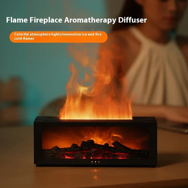 3D Flame Fireplace  Aromatherapy Machine Colorful Humidifier Machine