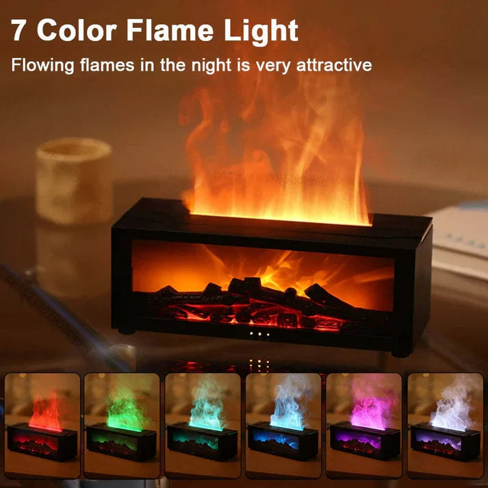 3D Flame Fireplace  Aromatherapy Machine Colorful Humidifier Machine