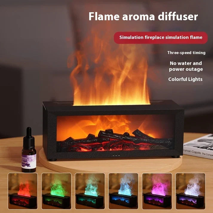 3D Flame Fireplace  Aromatherapy Machine Colorful Humidifier Machine
