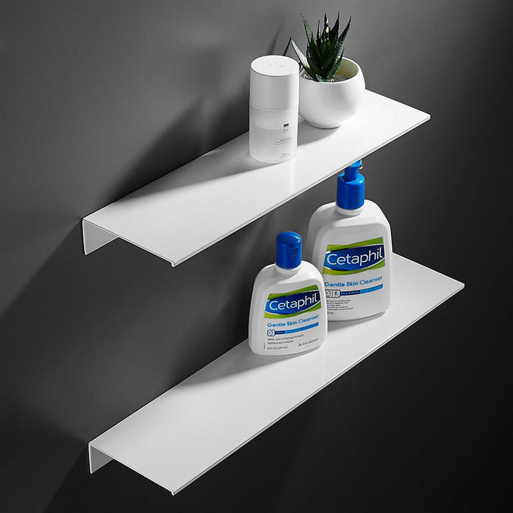 Aluminum Bathroom Shelf No Drill - Wall Mount Tray Storage | Black and White