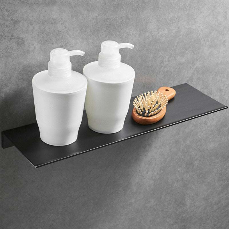 Aluminum Bathroom Shelf No Drill - Wall Mount Tray Storage | Black and White