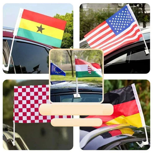 American Flag for Car Window Durable Polyester Plastic Auto Decoration Flag