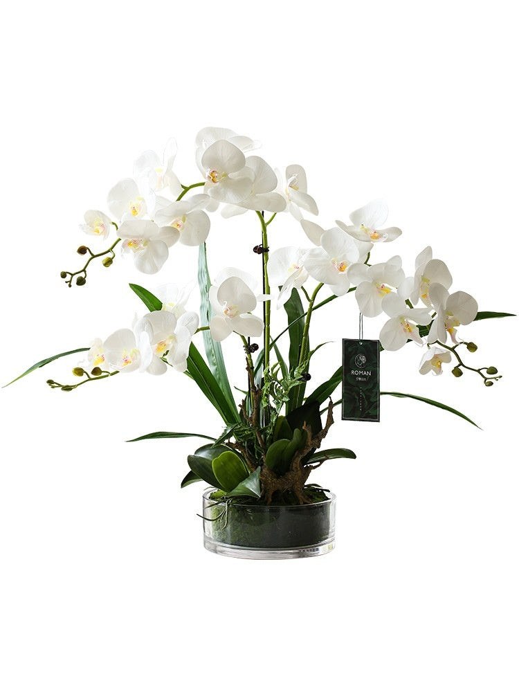 Artificial Phalaenopsis Orchid Potted Plant Decor