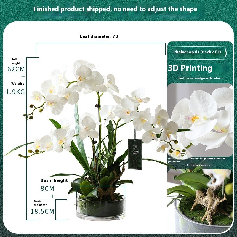 Artificial Phalaenopsis Orchid Potted Plant Decor