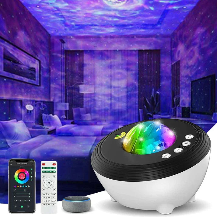 Aurora Projector Lamp – Northern Lights Projector with Bluetooth Speaker | Bedroom Night Light