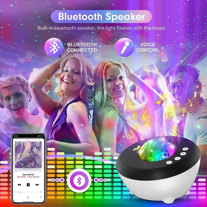 Aurora Projector Lamp – Northern Lights Projector with Bluetooth Speaker | Bedroom Night Light