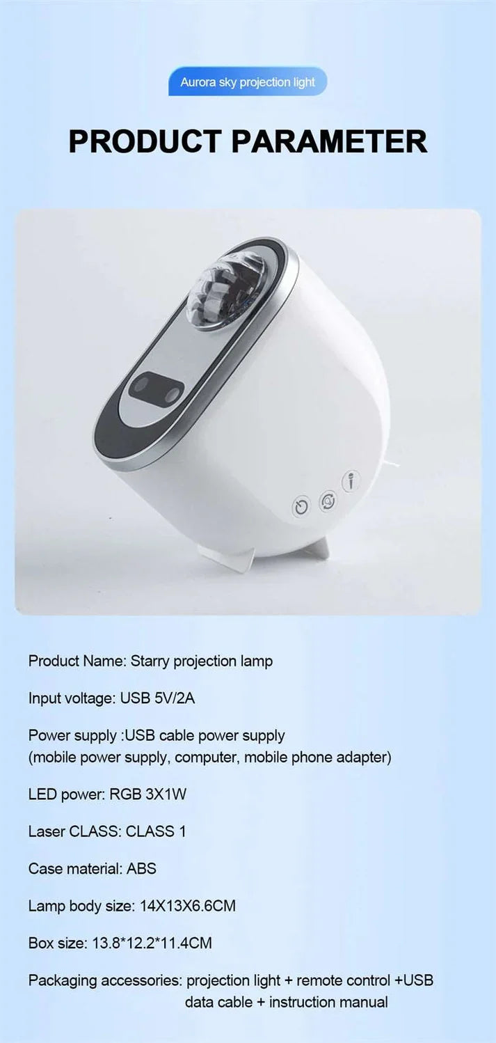 Aurora Borealis Northern Lights Portable Projectors! Galaxy Star, Moon (Bedroom Decor)